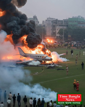 উত্তরায় মাইলস্টোন কলেজ ক্যাম্পাসে প্রশিক্ষণ বিমান বিধ্বস্ত