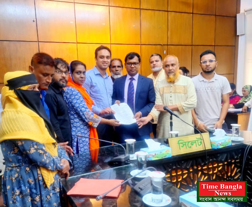 সিলেট জেলা প্রশাসক বরাবরে তরঙ্গ সমাজ কল্যাণ সংস্থার স্মারকলিপি প্রদান