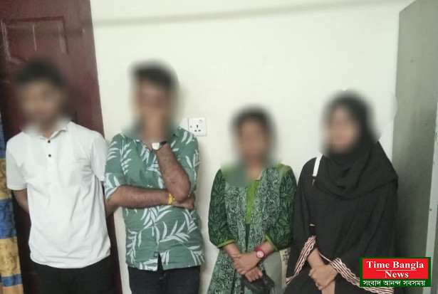সিলেট নগরীর আবাসিক হোটেল থেকে চার তরুণ-তরুণী আটক