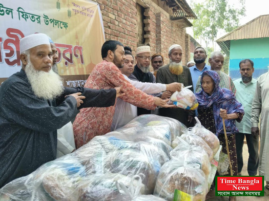 শাজাহানপুরে ঈদ সামগ্রী বিতরণ  অসহায় মানুষের পাশে দাঁড়ানোর প্রত্যয় সমাজ কল্যাণ পরিষদের