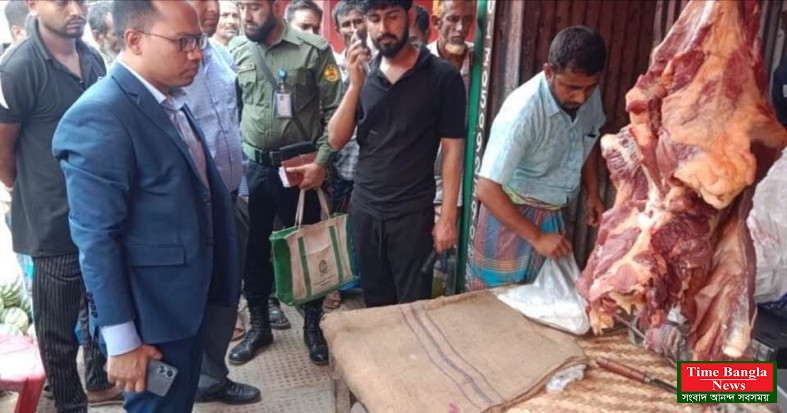 মধুপুরে পঁচা-বাসি মাংস বিক্রির দায়ে ব্যবসায়ীকে ২৫ হাজার টাকা জরিমানা।