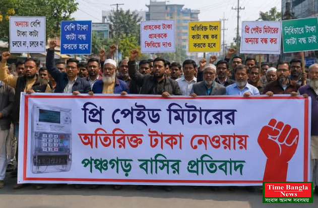 প্রিপেইড মিটার থেকে অতিরিক্ত টাকা কর্তনের অভিযোগে পঞ্চগড়ের বিদ্যুৎ গ্রাহকদের ক্ষোভ, তদন্ত ও অর্থ ফেরতের দাবি