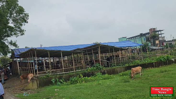ছাতকে রেলের জমিতে পশুর হাট, ৭ দিনের মধ্যে স্থাপনা সরানোর নোটিশ