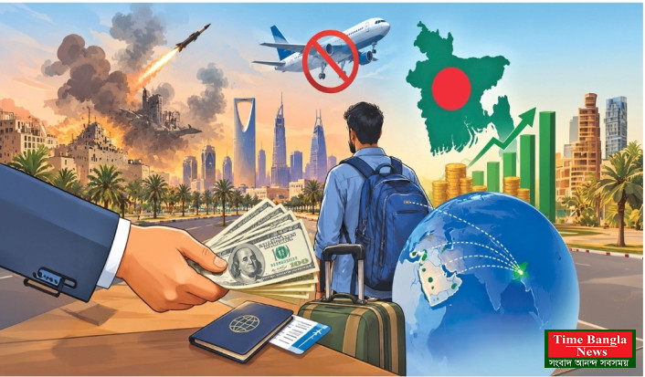 মধ্যপ্রাচ্যে যুদ্ধের আঁচ, ঝুঁকিতে বাংলাদেশের রেমিট্যান্স ও জ্বালানি’।